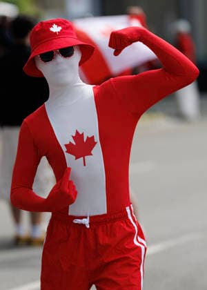 June 24, 2026, Vancouver, British Columbia, Canada: A Canadian fan is seen entering the stadium before the FIFA World Cup, WM, Weltmeisterschaft, Fussball 2026 Group B match against Switzerland at BC Place Vancouver. Vancouver Canada - ZUMAc132 20260624_fap_c132_030 Copyright: xAndrewxChinx