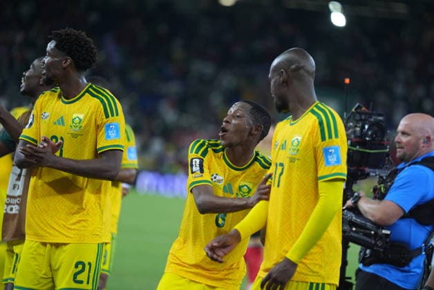 South Africa v South Korea - FIFA World Cup, WM, Weltmeisterschaft, Fussball 2026 - Group A MONTERREY, MEXICO - JUNE 24: Players of South Africa celebrate after the 2026 FIFA World Cup First Stage Group A match between South Africa and South Korea at Estadio BBVA (Monterrey Stadium) in Monterrey, Mexico on June 24, 2026. Juancho Torres Anadolu Nuevo Leon Mexico. Editorial use only. Please get in touch for any other usage.  Copyright: x2026xAnadoluxJuanchoxTorresx