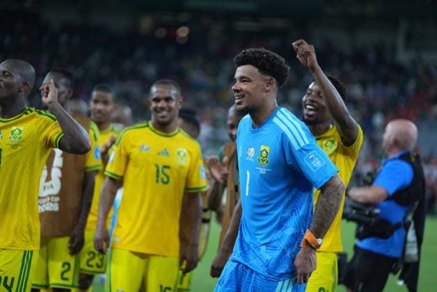 South Africa v South Korea - FIFA World Cup, WM, Weltmeisterschaft, Fussball 2026 - Group A MONTERREY, MEXICO - JUNE 24: Ronwen Williams of South Africa celebrates after the 2026 FIFA World Cup First Stage Group A match between South Africa and South Korea at Estadio BBVA (Monterrey Stadium) in Monterrey, Mexico on June 24, 2026. Juancho Torres Anadolu Nuevo Leon Mexico. Editorial use only. Please get in touch for any other usage.  Copyright: x2026xAnadoluxJuanchoxTorresx