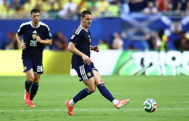Kenny McLean of Scotland Scotland v Brazil, 2026 FIFA World Cup, WM, Weltmeisterschaft, Fussball Group C, Football, Miami Stadium, Miami, Florida, USA - 24 Jun 2026Miami Miami Stadium Florida (FL) United States of America EDITORIAL USE ONLY No use with unauthorised audio, video, data, fixture lists, club league logos or live services. Online in-match use limited to 120 images, no video emulation. No use in betting, games or single club league player publications.  Copyright: xMichaelxZemanek Shutterstockx 16956031gb