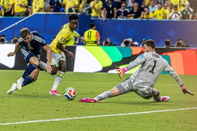 Scotland vs. Brazil MIAMI, FL - 24.06.2026: SCOTLAND VS. BRAZIL - Vinicius Jr during the match between Brazil and Scotland, valid for the group stage of the 2026 FIFA World Cup, WM, Weltmeisterschaft, Fussball held at Hard Rock Stadium, in Miami Gardens, Florida, United States, this Wednesday (24). (Photo: Danilo Fernandes Fotoarena) x2969846x  DaniloxFernandes