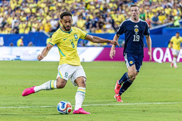 Scotland vs. Brazil MIAMI, FL - 24.06.2026: SCOTLAND VS. BRAZIL - Matheus Cunha, during the match between Brazil and Scotland, valid for the group stage of the 2026 FIFA World Cup, WM, Weltmeisterschaft, Fussball held at Hard Rock Stadium, in Miami Gardens, Florida, United States, this Wednesday (24). (Photo: Danilo Fernandes Fotoarena) x2969848x  DaniloxFernandes