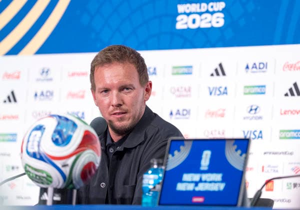 FIFA World Cup, WM, Weltmeisterschaft, Fussball 2026: Julian Nagelsmann (Germany, Coach) bei der Pressekonferenz vor dem dritten WM-Gruppenspiel Ecuador - Deutschland in New York New Jersey Stadium in East Rutherford, New Jersey, USA. 24.06.2026 *** 2026 FIFA World Cup: Julian Nagelsmann, Germany s coach, at the press conference ahead of the third World Cup group stage match between Ecuador and Germany at New Jersey Stadium in East Rutherford, New Jersey, USA, June 24, 2026 Copyright: HMBxMedia xMarcoxBader