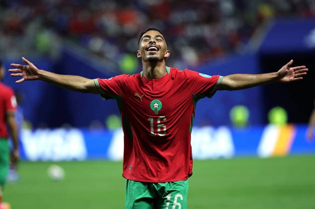 (260625) -- ATLANTA, June 25, 2026 -- Gessime Yassine of Morocco celebrates his goal during the group C match between Morocco and Haiti at the 2026 FIFA World Cup, WM, Weltmeisterschaft, Fussball at Atlanta Stadium in Atlanta, the United States, June 24, 2026. ) (SP)U.S.-ATLANTA-FOOTBALL-FIFA WORLD CUP-GROUP C-MAR VS HTI WangxKaiyan 