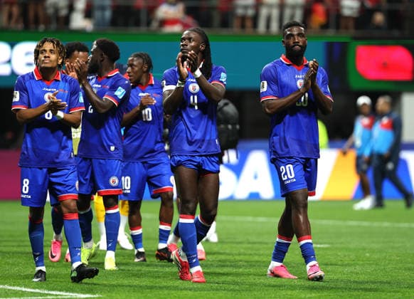 (260625) -- ATLANTA, June 25, 2026 -- Players of Haiti greet the audience after the group C match between Morocco and Haiti at the 2026 FIFA World Cup, WM, Weltmeisterschaft, Fussball at Atlanta Stadium in Atlanta, the United States, June 24, 2026. ) (SP)U.S.-ATLANTA-FOOTBALL-FIFA WORLD CUP-GROUP C-MAR VS HTI WangxKaiyan 