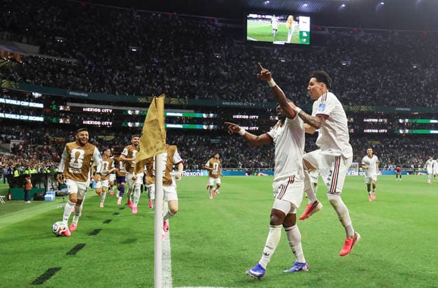 (260625) -- MEXICO CITY, June 25, 2026 -- Julian Quinones (2nd R) of Mexico celebrates his goal during a group A match between the Czech Republic and Mexico at the 2026 FIFA World Cup, WM, Weltmeisterschaft, Fussball at Mexico City Stadium in Mexico City, Mexico, June 24, 2026. (Photo by Xinhua) (SP)MEXICO-MEXICO CITY-FOOTBALL-FIFA WORLD CUP-GROUP A-CZE VS MEX FranciscoxCanedo 