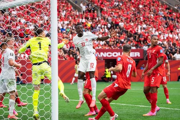 VANCOUVER, CANADA - JUNE 24: Tani Oluwaseyi of Canada reacts after a missed goal opportunity during the FIFA World Cup, WM, Weltmeisterschaft, Fussball 2026 group stage match between Canada and Switzerland at BC Place Vancouver Stadium on June 24, 2026 in Vancouver, British Columbia, Canada.  Copyright: xAmyxElle SPPx Sportspressphoto_SPR176228