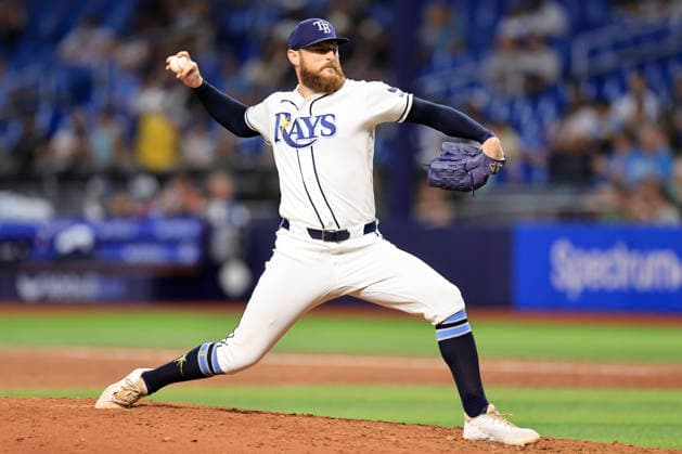 June 24, 2026, St. Petersburg, Florida, USA: Tampa Bay Rays pitcher Bryan Baker (47) delivers a pitch during an MLB, Baseball Herren, USA game against the Kansas City Royals on June 24, 2026 at Tropicana Field. The Rays beat the Royals 5-3. MLB 2026: Tampa Bay Rays 5 : 3 Kansas City Royals  - ZUMAh180 20260624_zsp_h180_055 Copyright: xKimxHukarix