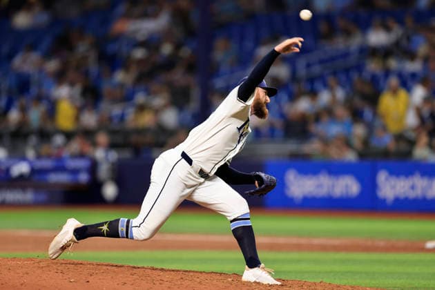 June 24, 2026, St. Petersburg, Florida, USA: Tampa Bay Rays pitcher Bryan Baker (47) delivers a pitch during an MLB, Baseball Herren, USA game against the Kansas City Royals on June 24, 2026 at Tropicana Field. The Rays beat the Royals 5-3. MLB 2026: Tampa Bay Rays 5 : 3 Kansas City Royals  - ZUMAh180 20260624_zsp_h180_066 Copyright: xKimxHukarix