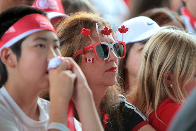 June 24, 2026, Vancouver, Bc, Canada: Fans of Canada and Switzerland watch the FIFA World Cup, WM, Weltmeisterschaft, Fussball 2026 match at vancouver FIFA Fan Festival at the PNE ground in Vancouve. Vancouver Canada - ZUMAa223 0859967802st Copyright: xMazyarxAsadix