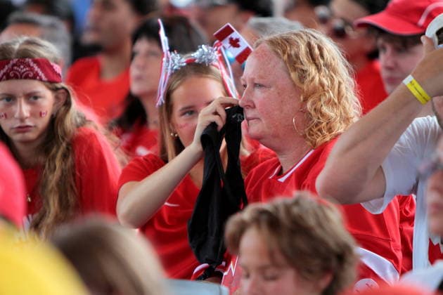June 24, 2026, Vancouver, Bc, Canada: Fans of Canada and Switzerland watch the FIFA World Cup, WM, Weltmeisterschaft, Fussball 2026 match at vancouver FIFA Fan Festival at the PNE ground in Vancouve. Vancouver Canada - ZUMAa223 0859968021st Copyright: xMazyarxAsadix