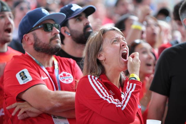 June 24, 2026, Vancouver, Bc, Canada: Fans of Canada and Switzerland watch the FIFA World Cup, WM, Weltmeisterschaft, Fussball 2026 match at vancouver FIFA Fan Festival at the PNE ground in Vancouve. Vancouver Canada - ZUMAa223 0859968084st Copyright: xMazyarxAsadix