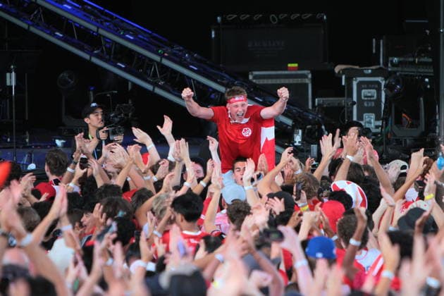 June 24, 2026, Vancouver, Bc, Canada: Fans of Canada and Switzerland watch the FIFA World Cup, WM, Weltmeisterschaft, Fussball 2026 match at vancouver FIFA Fan Festival at the PNE ground in Vancouve. Vancouver Canada - ZUMAa223 0859968108st Copyright: xMazyarxAsadix