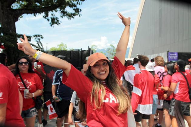 June 24, 2026, Vancouver, Bc, Canada: Fans of Canada and Switzerland watch the FIFA World Cup, WM, Weltmeisterschaft, Fussball 2026 match at vancouver FIFA Fan Festival at the PNE ground in Vancouve. Vancouver Canada - ZUMAa223 0859968112st Copyright: xMazyarxAsadix