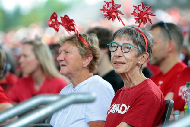 June 24, 2026, Vancouver, Bc, Canada: Fans of Canada and Switzerland watch the FIFA World Cup, WM, Weltmeisterschaft, Fussball 2026 match at vancouver FIFA Fan Festival at the PNE ground in Vancouve. Vancouver Canada - ZUMAa223 0859968119st Copyright: xMazyarxAsadix
