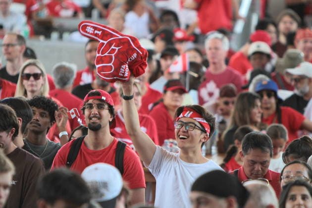 June 24, 2026, Vancouver, Bc, Canada: Fans of Canada and Switzerland watch the FIFA World Cup, WM, Weltmeisterschaft, Fussball 2026 match at vancouver FIFA Fan Festival at the PNE ground in Vancouve. Vancouver Canada - ZUMAa223 0859968207st Copyright: xMazyarxAsadix
