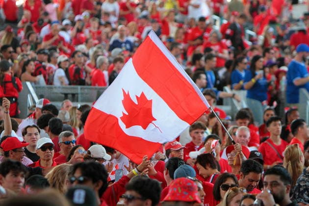June 24, 2026, Vancouver, Bc, Canada: Fans of Canada and Switzerland watch the FIFA World Cup, WM, Weltmeisterschaft, Fussball 2026 match at vancouver FIFA Fan Festival at the PNE ground in Vancouve. Vancouver Canada - ZUMAa223 0859968215st Copyright: xMazyarxAsadix