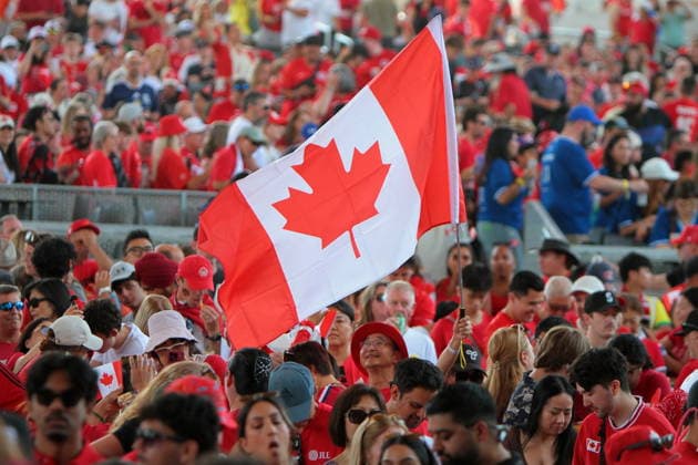 June 24, 2026, Vancouver, Bc, Canada: Fans of Canada and Switzerland watch the FIFA World Cup, WM, Weltmeisterschaft, Fussball 2026 match at vancouver FIFA Fan Festival at the PNE ground in Vancouve. Vancouver Canada - ZUMAa223 0859968221st Copyright: xMazyarxAsadix