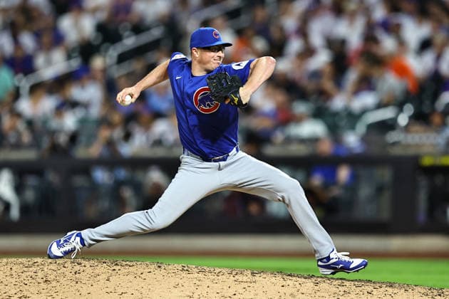 MLB, Baseball Herren, USA Chicago Cubs Vs. New York Mets Game 02 Chicago Cubs relief pitcher Trent Thornton 49 throws during the eighth inning of the baseball game against the New York Mets at Citi Field in Corona, New York, on June 24, 2026. Flushing New York United States  Copyright: xGordonxDonovanx originalFilename:donovan-mlbchica260624_np8xk.jpg