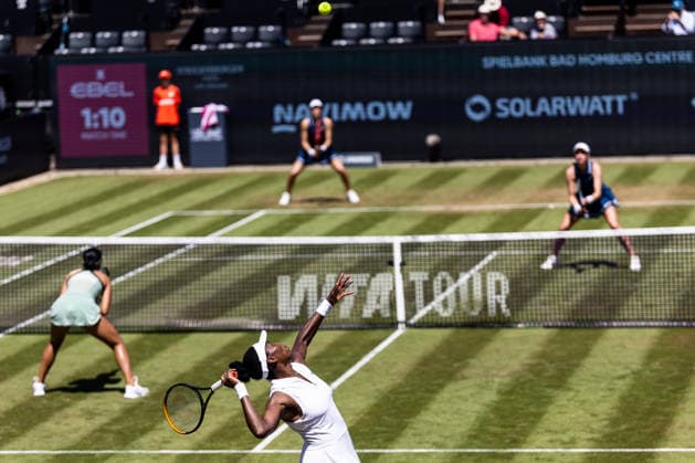 BAD HOMBURG, GERMANY - JUNE 25: Alexandra Eala (PHI) Venus Williams (USA) during the Bad Homburg Open powered by Solarwatt Doubles match between Alexandra Eala (PHI) Venus Williams (USA) vs Tereza Mihalikova (SVK) Olivia Nicholls (GBR) at Kurpark Bad Homburg on June 25, 2026 in Bad Homburg, Germany. Hessen Germany Copyright: xSteffiexWunderlx