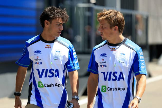 FORMULA 1 - GP of Austria 2026 SPIELBERG,AUSTRIA,25.JUN.26 - MOTORSPORTS, FORMULA 1 - Grand Prix of Austria, Red Bull Ring, preview. Image shows Arvid Lindblad and Liam Lawson (NZL Racing Bulls).  GEPAxpictures xMarioxBuehner-Weinrauch