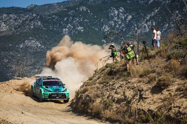 AUTO - WRC, Motorsport Rallye, WM - ACROPOLIS RALLY GREECE 2026 31 Diego DOMÃNGUEZ, Rogelio PENATE, Toyota GR Yaris, action during the 2026 Acropolis Rally Greece, 8th round of the 2026 WRC World Rally Car Championship, from June 25 to 28, 2026 at Loutraki, Greece - LoutrakiGreece  Copyright: xNikosxKatikisx