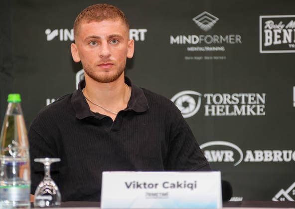 25.06.2026, Deutschland, Ludwigsburg, Boxen Showdown for Legacy IV, Pressekonferenz, Teilnehmer: Victor Cakiqi *** June 25, 2026, Germany, Ludwigsburg, Boxing Showdown for Legacy IV, Press Conference, Participant: Victor Cakiqi