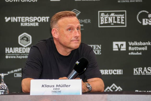 25.06.2026, Deutschland, Ludwigsburg, Boxen Showdown for Legacy IV, Pressekonferenz, Teilnehmer: CEO Klaus Müller *** June 25, 2026, Germany, Ludwigsburg, Boxing Showdown for Legacy IV, Press Conference, Participant: CEO Klaus Müller