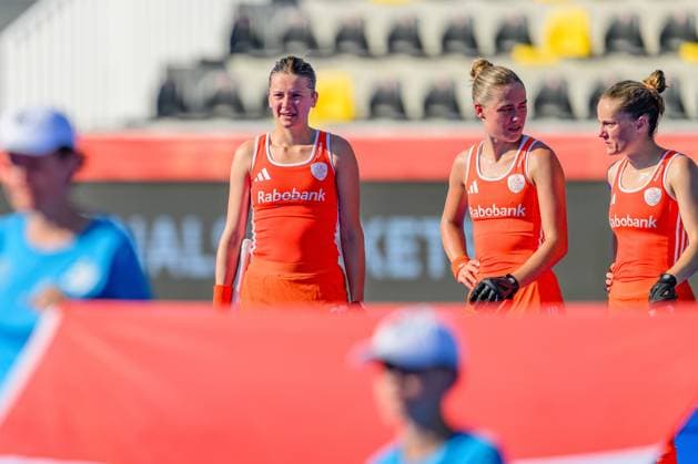 WAVER, 24-06-2026, Belfius Hockey Arena, FIH Hockey Pro League Women, Season 2025-2026. Guusje Moes during the line-up of the game Australia - Netherlands (women). Australia - Netherlands (women)  x204636452x Copyright:
