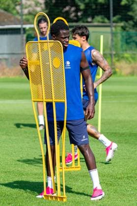 Gent s Leonardo Lopes pictured in action during a training session of Belgian first division soccer team KAA Gent, on Thursday 25 June 2026 in Gent, in preparation of the upcoming 2026-2027 Belgian first division soccer season. KURTxDESPLENTER  x179232045x