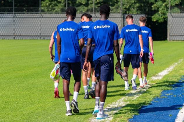 Gent s players pictured in action during a training session of Belgian first division soccer team KAA Gent, on Thursday 25 June 2026 in Gent, in preparation of the upcoming 2026-2027 Belgian first division soccer season. KURTxDESPLENTER  x179233140x