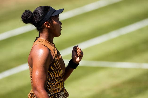 BAD HOMBURG, GERMANY - JUNE 25: Naomi Osaka (JPN) cheers during the Bad Homburg Open powered by Solarwatt Singles match between Naomi Osaka (JPN) vs Ekaterina Alexandrova at Kurpark Bad Homburg on June 25, 2026 in Bad Homburg, Germany. Hessen Germany Copyright: xSteffiexWunderlx