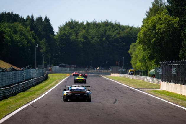 AUTO - GT WORLD CHALLENGE EUROPE ENDURANCE CUP - 24 HOURS OF SPA 2026 123, MÜLLER, Tobias (GER), HALL, Bayley (AUS), FUMAL, Armand (BEL), LATORRE, Andres (AUS), Muehlner Motorsport, Porsche 911 GT3 R (992) EVO, BRONZE, action, during the CrowdStrike 24 Hours of Spa 2026, 3rd round of the GT World Challenge Europe Endurance Cup 2026, from June 25 to 28, 2026 on the Circuit de Spa-Francorchamps, in Stavelot, Belgium - StavelotBelgium  Copyright: xMariusxHeckerx