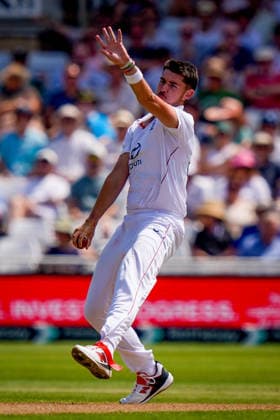 3rd Rothesay Test Match Day 1 England v New Zealand Josh Tongue of England delivers the ball during the 3rd Rothesay Test Match Day 1 match England vs New Zealand at Trent Bridge, Nottingham, United Kingdom on 25 June 2026 (Photo by Maynard Manyowa News Images) Nottingham Trent Bridge Nottinghamshire United Kingdom Copyright: xMaynardxManyowa NewsxImagesx
