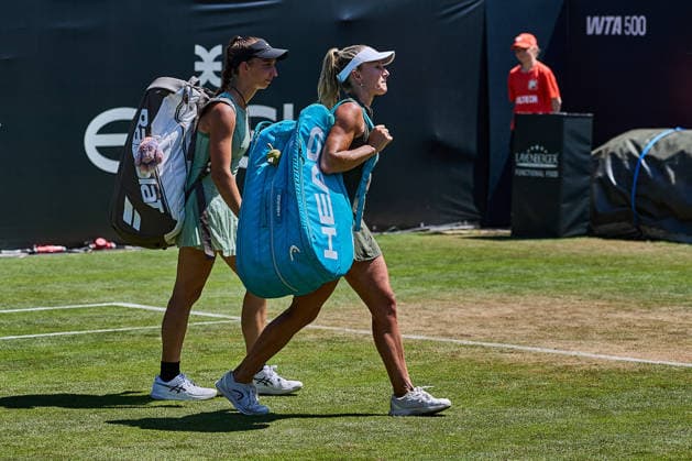 June 25, 2026, Bad Homburg, Hessen, Germany: Emily Webley-Smith of Great Britain, Tamara Korpatsch of Germany leaving the Court after their Match during the BAD HOMBURG OPEN powered by SOLARWATTT- WTA500 - Womens Tennis, 25.6.2026 in Bad Homburg (Tennis-Club Bad Homburg), Germany Tennis 2026: WTA, Tennis Damen Bad Hombug Open: Quarterfinal: HSIEH WANG 6:4 6:3 KORPATSCH WEBLEY-SMITH  - ZUMAs343 20260625_zsp_s343_018 Copyright: xMathiasxSchulzx