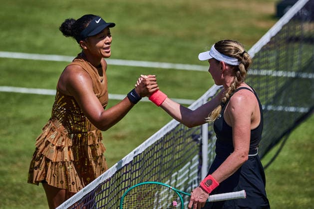 June 25, 2026, Bad Homburg, Hessen, Germany: Naomi Osaka of Japan, Ekaterina Alexandrova shaking hands after their Match during the BAD HOMBURG OPEN powered by SOLARWATTT- WTA500 - Womens Tennis, 25.6.2026 in Bad Homburg (Tennis-Club Bad Homburg), Germany Tennis 2026: WTA, Tennis Damen Bad Hombug Open: Quarterfinal: OSAKA 6:2 6:2 ALEXANDROVA  - ZUMAs343 20260625_zsp_s343_027 Copyright: xMathiasxSchulzx