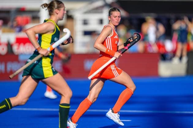 WAVER, 24-06-2026, Belfius Hockey Arena, FIH Hockey Pro League Women, Season 2025-2026. Guusje Moes during the game Australia - Netherlands (women). Australia - Netherlands (women)  x204637649x Copyright: