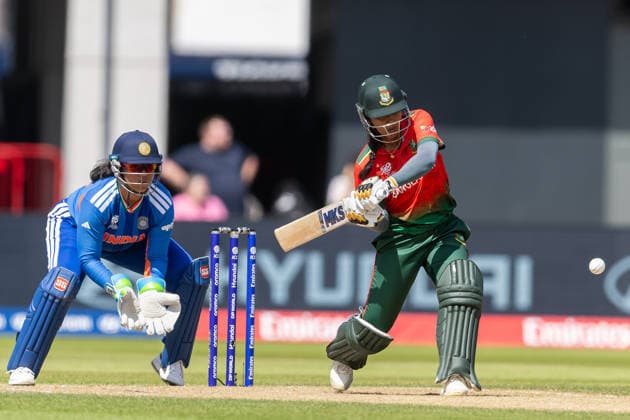 India Women v Bangladesh Women, ICC Women s T20 World Cup Bangladesh Women Juairiya Ferdous batting during the ICC Women s T20 World Cup match between India Women and Bangladesh Women at Old Trafford, Manchester, UK on 25 June 2026. Manchester Old Trafford Greater Manchester UK Editorial use only , Copyright: xManjitxNarotrax PSI-24416-0006