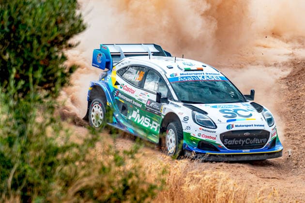 IPA86049815 - Jon Armstrong (IRL) and Shane Byrne (IRL) in a Ford Puma Rally1, driving for the M Ford World Rally Team during the 8th round of the FIA WRC, Motorsport Rallye, WM EKO Acropolis Rally Greece, June 25, 2026  Copyright: xFedericoxManoni IPAxSportx xx 86049815