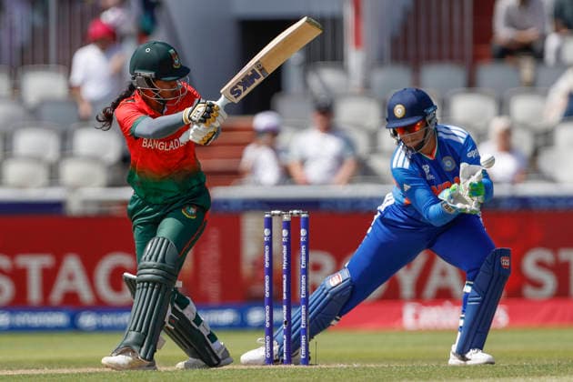 India Women v Bangladesh Women, ICC Women s T20 World Cup Juairiya Ferdous of Bangladesh during the ICC Women s T20 World Cup match between India Women and Bangladesh Women at Old Trafford, Manchester, UK on 25 June 2026. Manchester Old Trafford Greater Manchester UK Editorial use only , Copyright: xGeorgexFranksx PSI-24419-0016