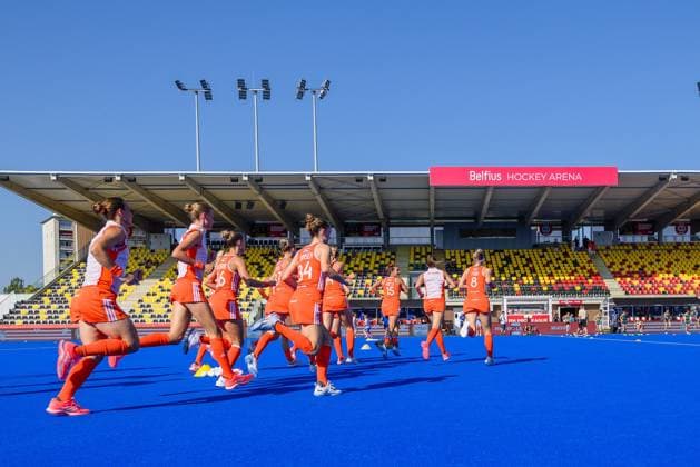 WAVER, 24-06-2026, Belfius Hockey Arena, FIH Hockey Pro League Women, Season 2025-2026. Team NL during the warm-up of the game Australia - Netherlands (women). Australia - Netherlands (women)  x204638528x Copyright: