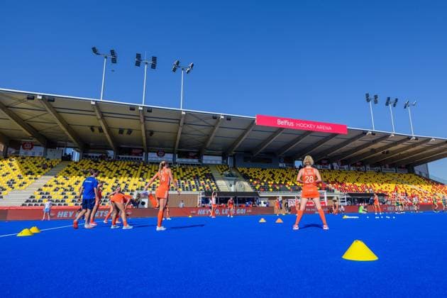 WAVER, 24-06-2026, Belfius Hockey Arena, FIH Hockey Pro League Women, Season 2025-2026. Trijntje Beljaars during the warm-up of the game Australia - Netherlands (women). Australia - Netherlands (women)  x204638532x Copyright: