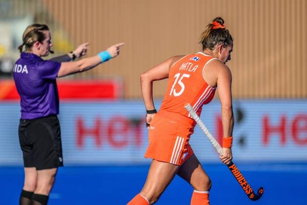WAVER, 24-06-2026, Belfius Hockey Arena, FIH Hockey Pro League Women, Season 2025-2026. Frederique Matla scores from a penalty stroke during the game Australia - Netherlands (women). Australia - Netherlands (women)  x204638649x Copyright: