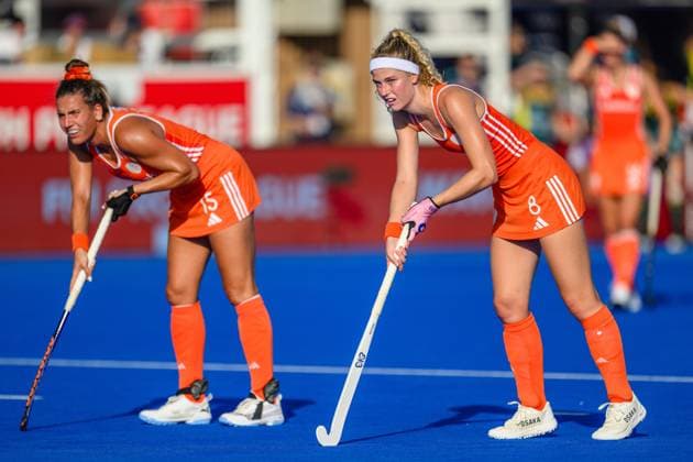 WAVER, 24-06-2026, Belfius Hockey Arena, FIH Hockey Pro League Women, Season 2025-2026. Yibbi Jansen preparing for a penalty corner during the game Australia - Netherlands (women). Australia - Netherlands (women)  x204638709x Copyright: