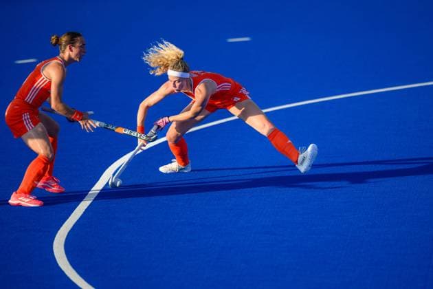 WAVER, 24-06-2026, Belfius Hockey Arena, FIH Hockey Pro League Women, Season 2025-2026. Lisa Post and Yibbi Jansen during the game Australia - Netherlands (women). Australia - Netherlands (women)  x204638788x Copyright: