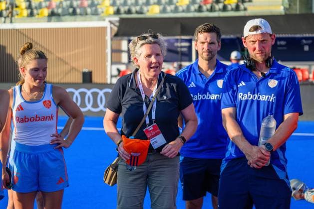 WAVER, 24-06-2026, Belfius Hockey Arena, FIH Hockey Pro League Women, Season 2025-2026. Clarinda Sinnige talking to the team after the game Australia - Netherlands (women). Australia - Netherlands (women)  x204638814x Copyright: