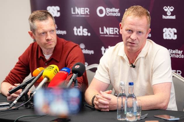 Edinburgh, Scotland, 06.25.2026. Belgium coach Wouter Vrancken is confirmed as Derek McInnes successor at Hearts Fc at Tynecastle stadium in Edinburgh. Heart of Midlothian press conference, PK, Pressekonferenz to Unveil their New Manager, Football, Tynecastle Park, Edinburgh, Scotland, UK - 25 Jun 2026Edinburgh Tynecastle Park United Kingdom  Copyright: xEuanxCherry Shutterstockx 16961552z