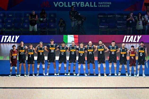 LJUBLJANA, SLOVENIA - JUNE 25: Team Italy before the FIVB Men s Volleyball Nations League match between Ukraine and Italy at Arena Stozice, Ljubljana on June 25, 2026 in Ljubljana, Slovenia. (Photo by Igor Kupljenik Sports Press Photo).  Copyright: xIgorxKupljenikx xSPPx Sportspressphoto_SPR176562
