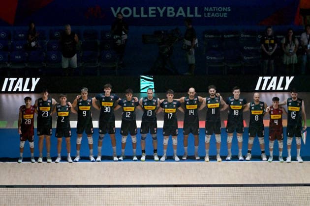 LJUBLJANA, SLOVENIA - JUNE 25: Team Italy before the FIVB Men s Volleyball Nations League match between Ukraine and Italy at Arena Stozice, Ljubljana on June 25, 2026 in Ljubljana, Slovenia. (Photo by Igor Kupljenik Sports Press Photo).  Copyright: xIgorxKupljenikx xSPPx Sportspressphoto_SPR176564