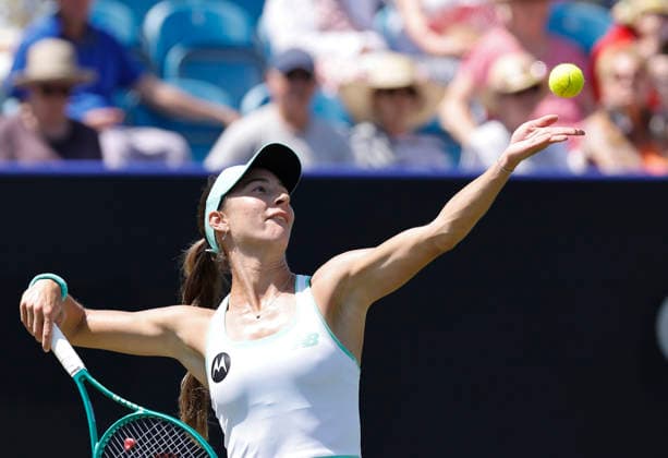 RECORD DATE NOT STATED 25th June 2026; Devonshire Park Lawn Tennis Club, Eastbourne, East Sussex, England; Lexus Eastbourne Open Tennis, Day Five; McCartney Kessler (USA) serves to Madison Keys (USA) HongboxChen